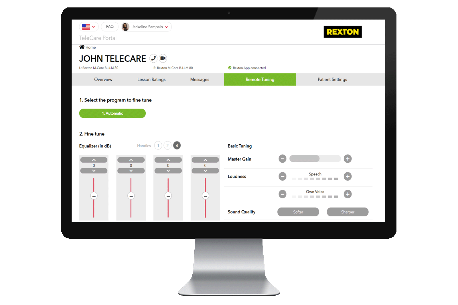Rexton Telecare on monitor screen