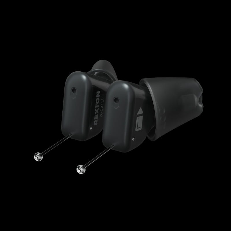 Rexton Reach iX-CIC Li rechargeable hearing aids in black