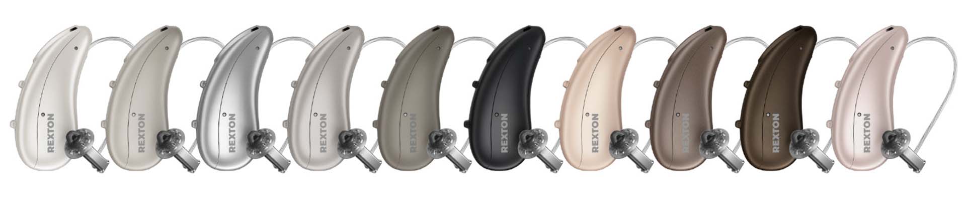 Rexton Reach R-Li rechargeable RIC hearing aids color range
